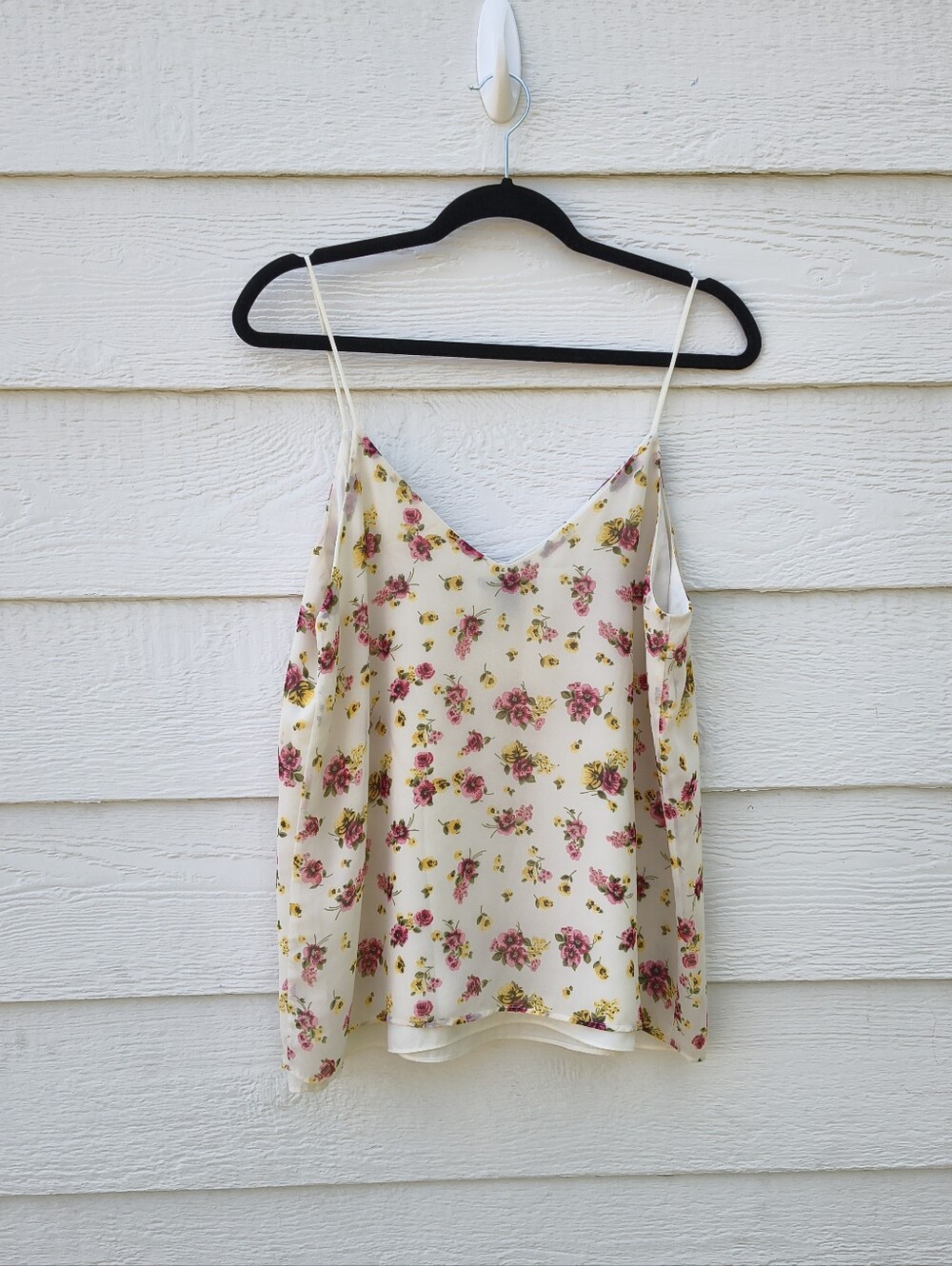 Cream Floral Spaghetti-Strap Camisole